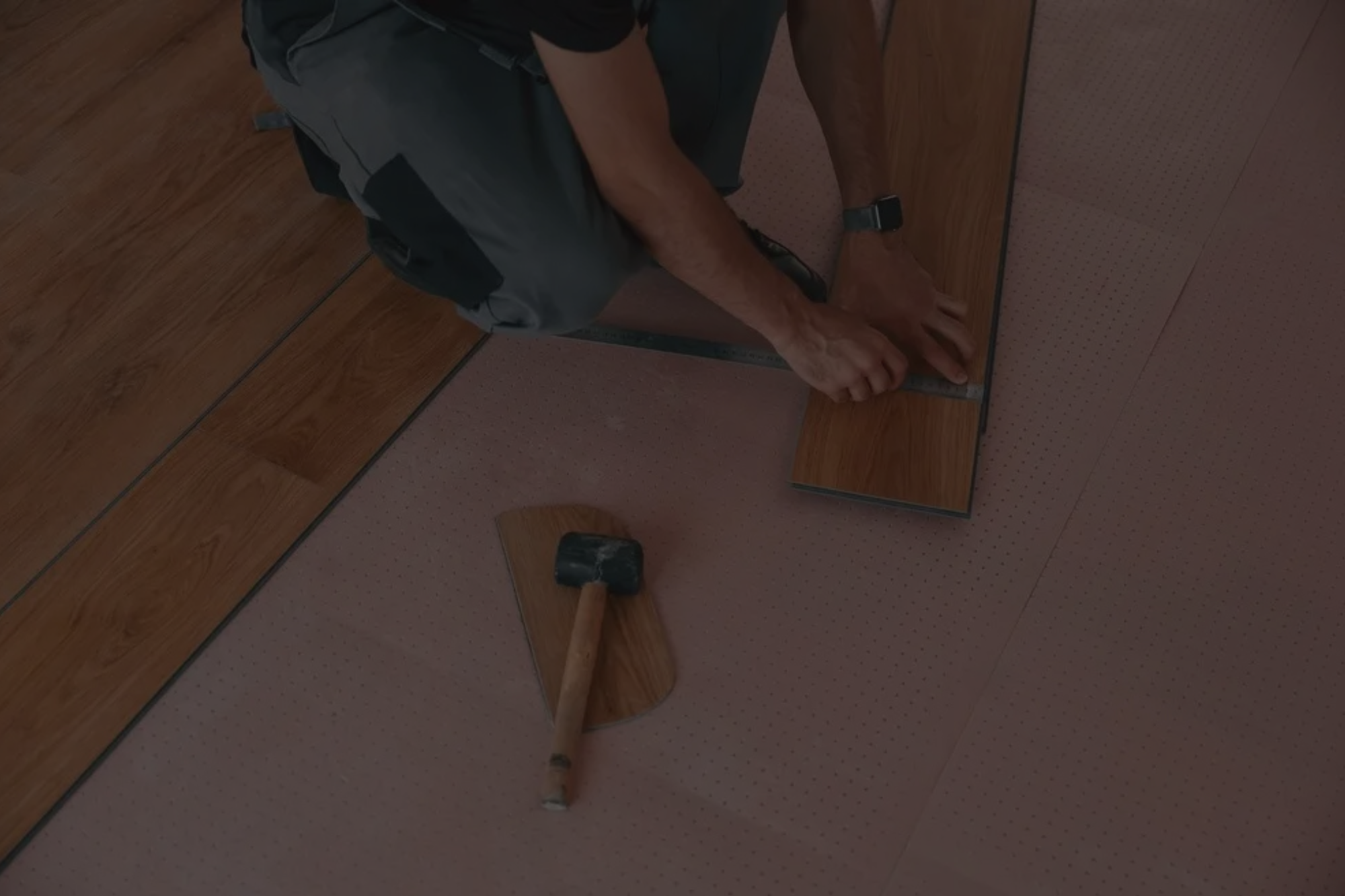 installing new laminated wooden floor